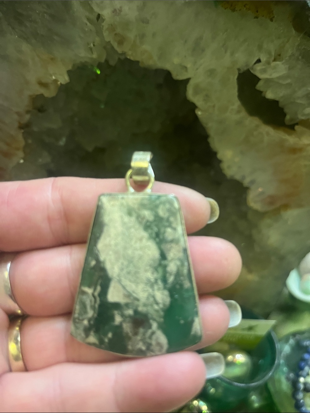 Variscite Gemstone 925 Sterling Sulver Pendant